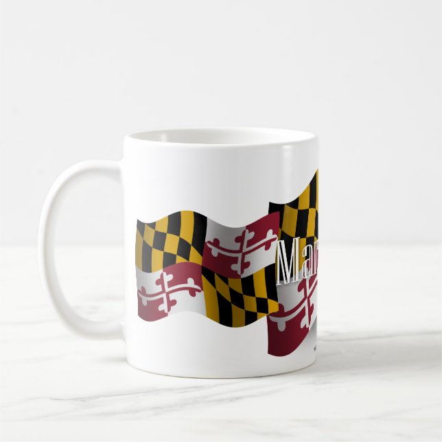 Maryland Waving Flag Coffee Mug (Left)