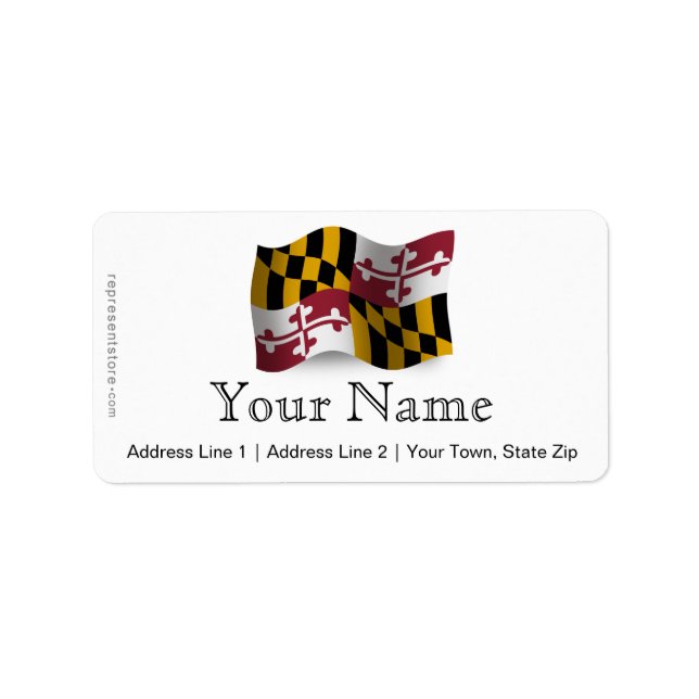 Maryland Waving Flag Label (Front)