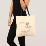 Maryland Wedding Welcome Bag Tote, Black Map<br><div class="desc">Wedding welcome gift bag featuring map graphic. Your guests will love checking into their hotel and finding this tote filled with treats awaiting them. You may position the heart to the location of your big day using the "customize further" feature.</div>