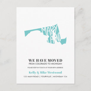 MARYLAND We've moved New address New Home  Postcard