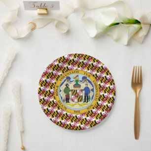 Marylander Flag & Seal Design, Flag of Maryland Paper Plate