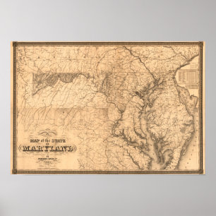MarylandPanoramic MapMaryland Poster