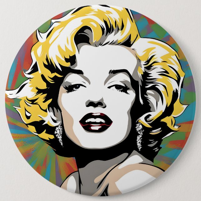 Marylin  Monroe art 6 Inch Round Button (Front)