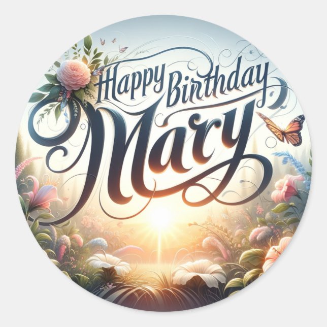 Mary's birthday stickers (Front)