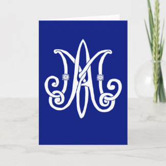 Mary's Monogram with roses Note Card