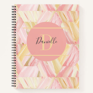 Marzipan & Wewak Pattern Abstract Monogram Name Notebook