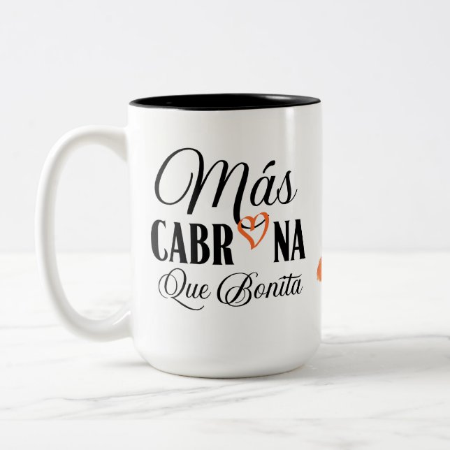 Mas Cabrona que bonita chingona Two-Tone Coffee Mug (Left)