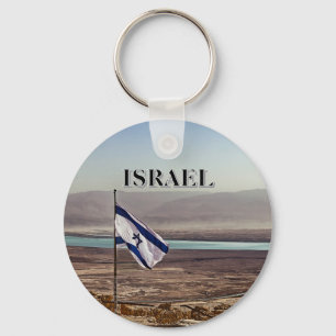 Masada View with Israeli Flag Keychain