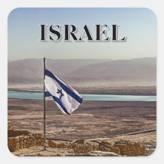 Masada View with Israeli Flag Square Sticker