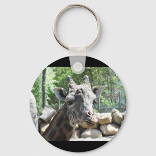 Masai Giraffe Close Up Portait Keychain