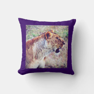 Masai Mara Lion Throw Pillow