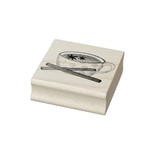 Masala Chai Teacup Indian Spiced Black Tea Cuppa Rubber Stamp