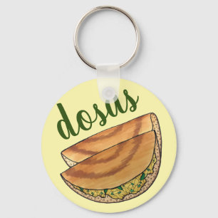 Masala Dosas South Indian Food Cuisine Potato Dosa Keychain