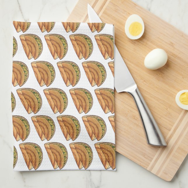 Masala Dosas South Indian Food Cuisine Potato Dosa Kitchen Towel (Quarter Fold)