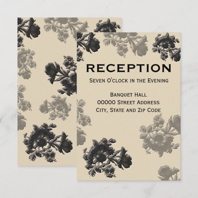 Masala Flora Wedding Reception Invitation (Front/Back)
