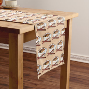 Masala Spiced Chai Tea Teacup Indian Cuisine Short Table Runner