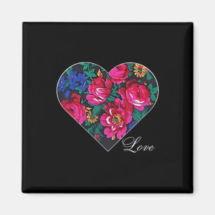 Masani Scarf Floral Heart Love Native American Magnet