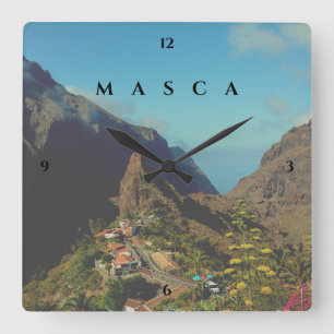 Masca in Spain  Square Wall Clock