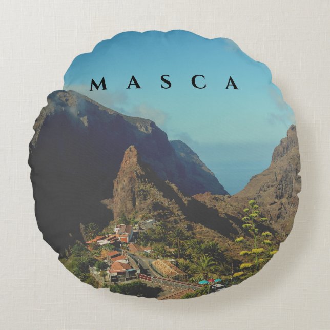 Masca in Spain -  With two different sides     Round Pillow (Front)