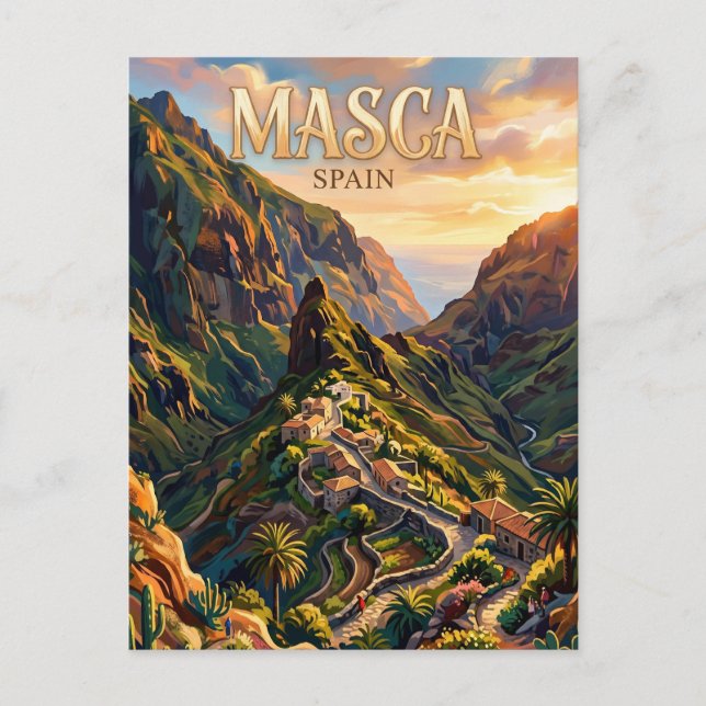 Masca Village Spain Postcard (Front)