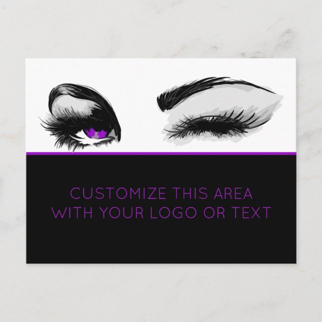 Mascara ou Eyelash carte postale professionnelle (Devant)