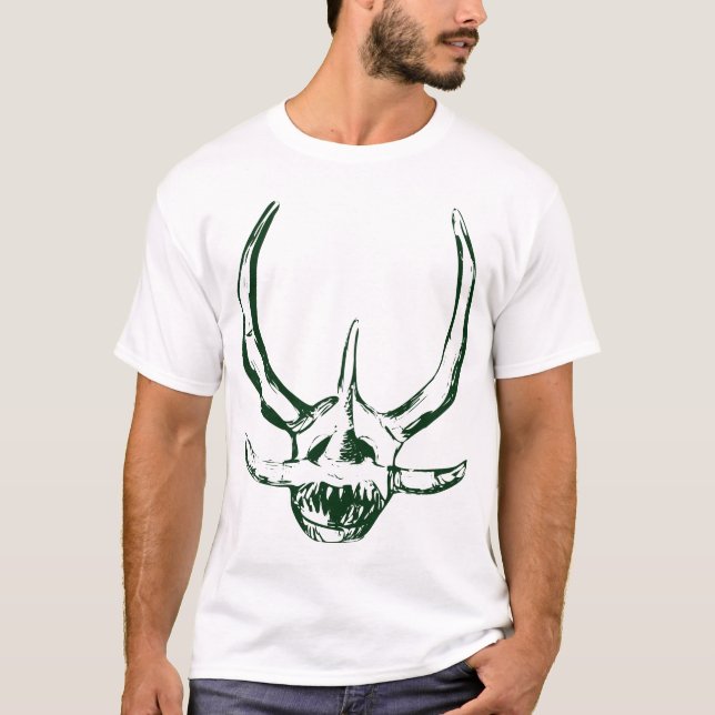 Máscara Verde Oscuro de Vejigante de Ponce, PR T-Shirt (Front)