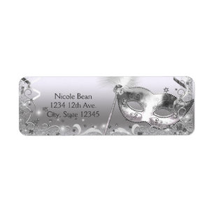 Mascarade d'argent Mascarade Masque élégant bal fê