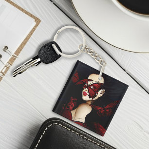 Mascarade de Papillon Rouge Femme Fantastique Goth