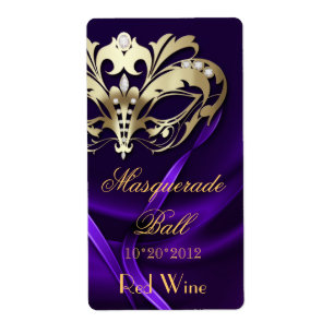 Mascarade d'or Joyau violet Étiquette de vin de va