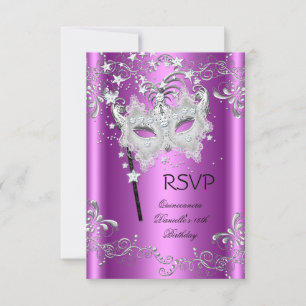 Mascarade du 15ème parti RSVP rose Quinceanera