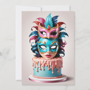 mascarade moderne douce 16 invitations