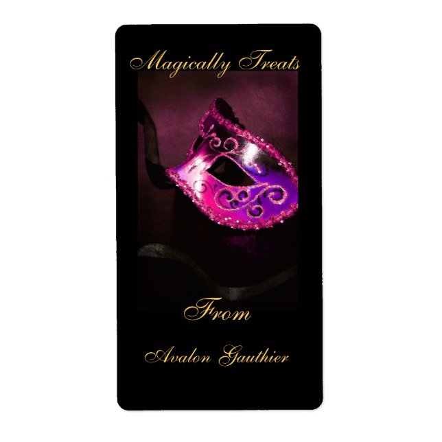 Mascarade rose Masquerade Masque Halloween Étiquet (Devant)