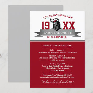Mascot Banner Class Reunion Invitations