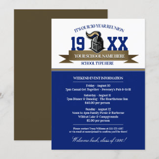 Mascot Banner Class Reunion Invitations