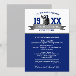 Mascot Banner Class Reunion Invitations