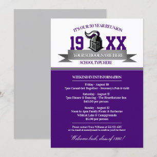 Mascot Banner Class Reunion Invitations