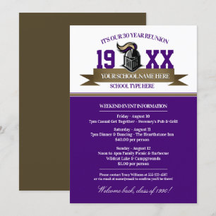 Mascot Banner Class Reunion Invitations