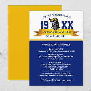 Mascot Banner Class Reunion Invitations
