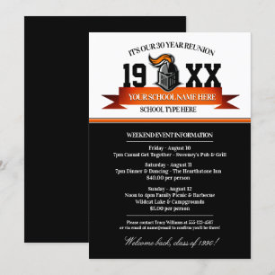 Mascot Banner Class Reunion Invitations