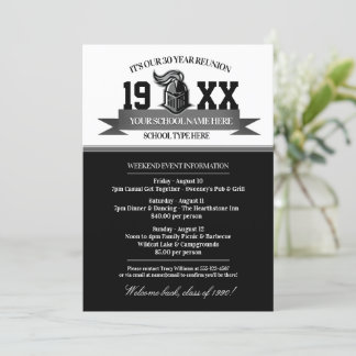 Mascot Banner Class Reunion Invitations