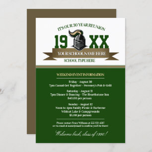 Mascot Banner Class Reunion Invitations