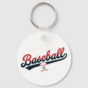 Mascot Baseball Retro Logo Keychain