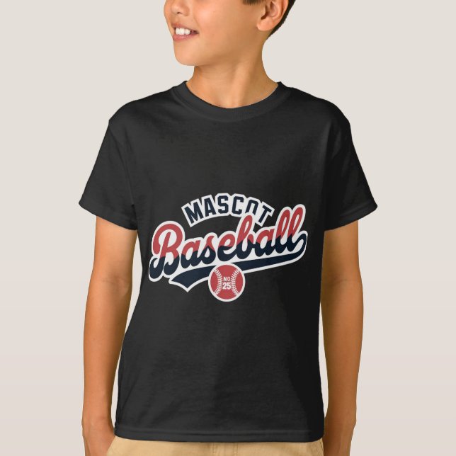 Mascot Baseball Retro Logo T-Shirt (Front)