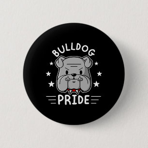 Mascot English Bulldog Pride And Loyalty  2 Inch Round Button
