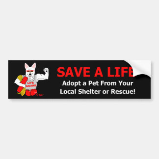 Mascot Jake Says, "Save A Life." Bumper Sticker