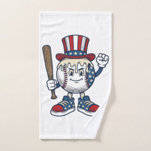Mascotte de baseball patriotique dessin de gravure