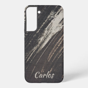 Masculine and Modern Black and Beige Paint Strokes Samsung Galaxy Case