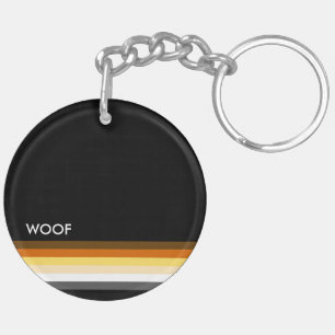 Masculine and Sleek Gay Bear Pride Flag WOOF Keychain