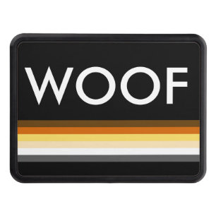 Masculine and Sleek Gay Bear Pride Flag WOOF Trailer Hitch Cover