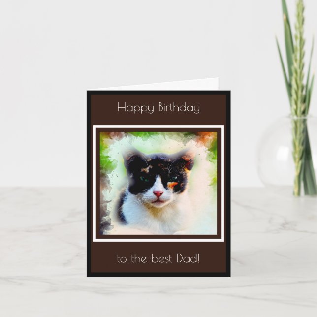 Masculine Birthday Card From The Cat (Front)